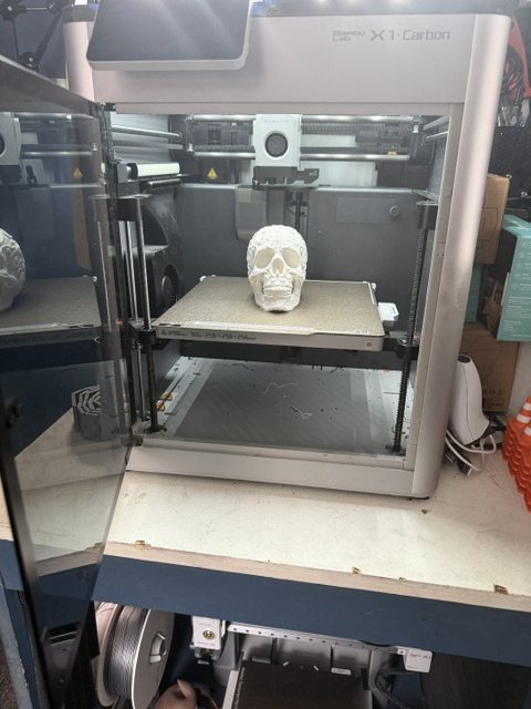 Bambu Lab 3D printer producing a custom part